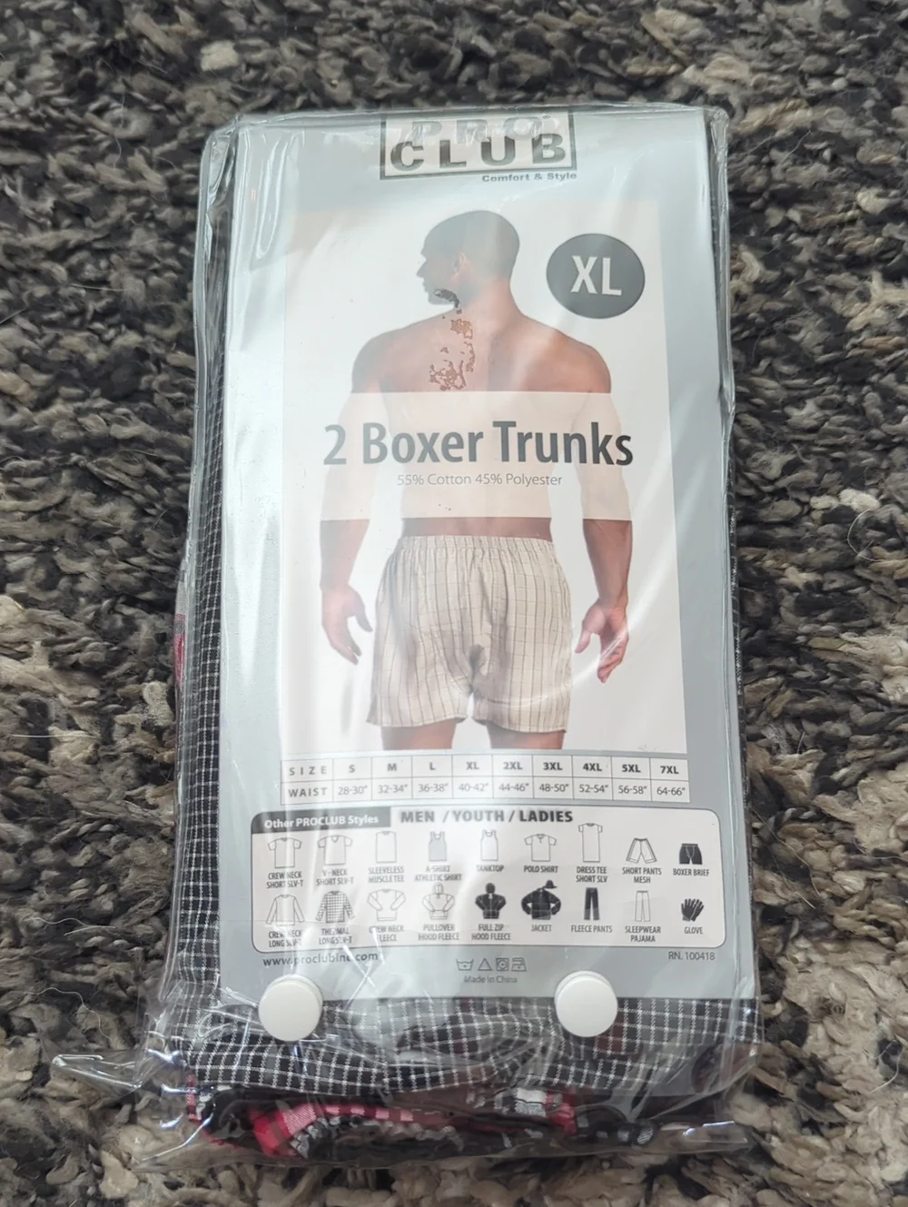 Pro Club Plaid Boxer Trunks 2-Pack XL